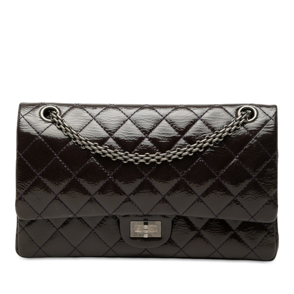 Pre-Loved Chanel Quilted Crinkled Patent Reissue 2.55 Double Flap 226